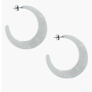 Lucky Brand White Acetate Hoop Earrings